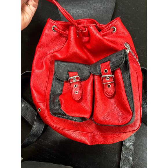 Guess- Red Cream Black- Mini Backpack Purse- National Champ League- preowned - Picture 10 of 11